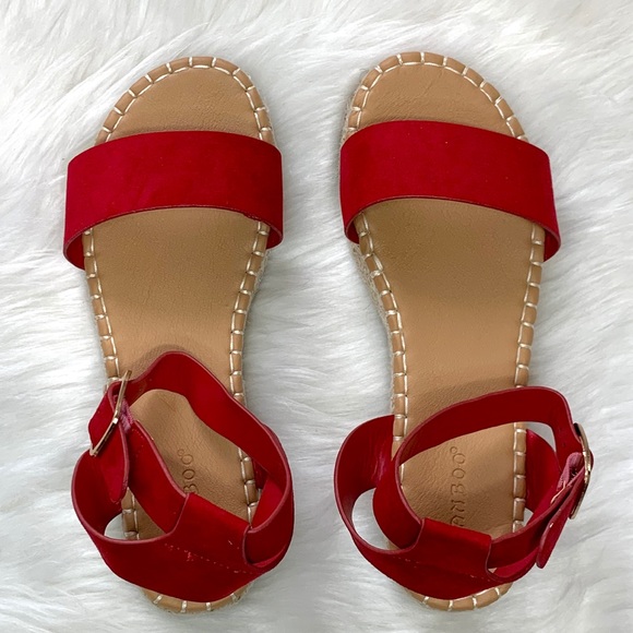 BAMBOO Shoes - Bamboo Red Espadrille Sandals